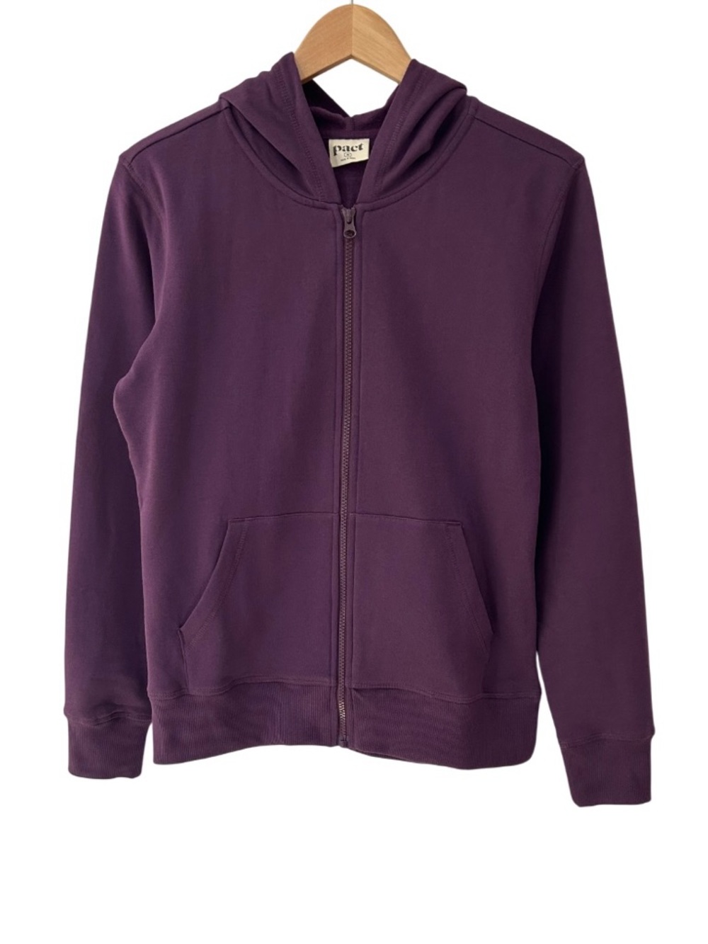 Pact Women's Zip-Up Hoodie in Deep Plum